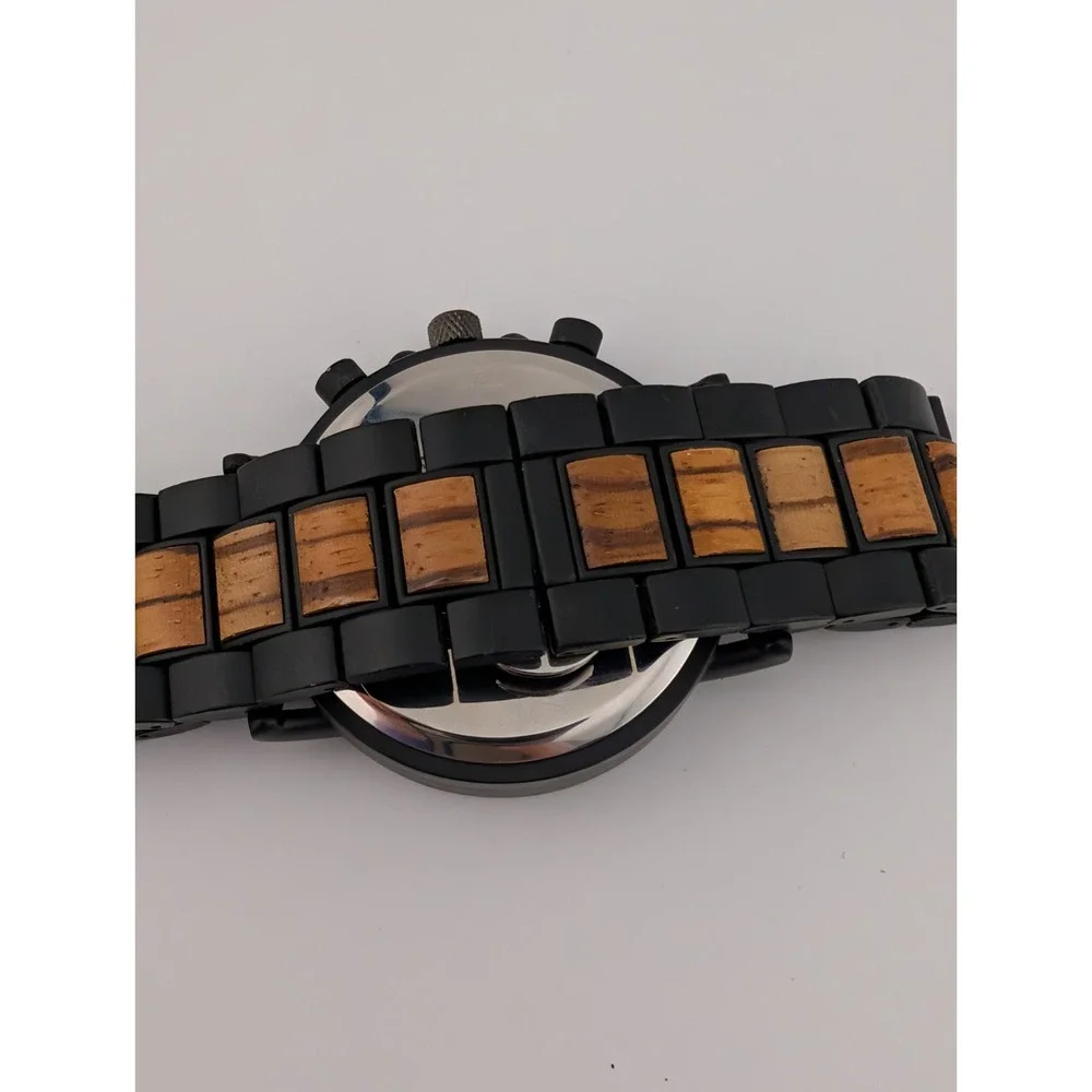 Stay Fine Wood‎ Chronograph Quartz Watch Men 44mm Case 7
